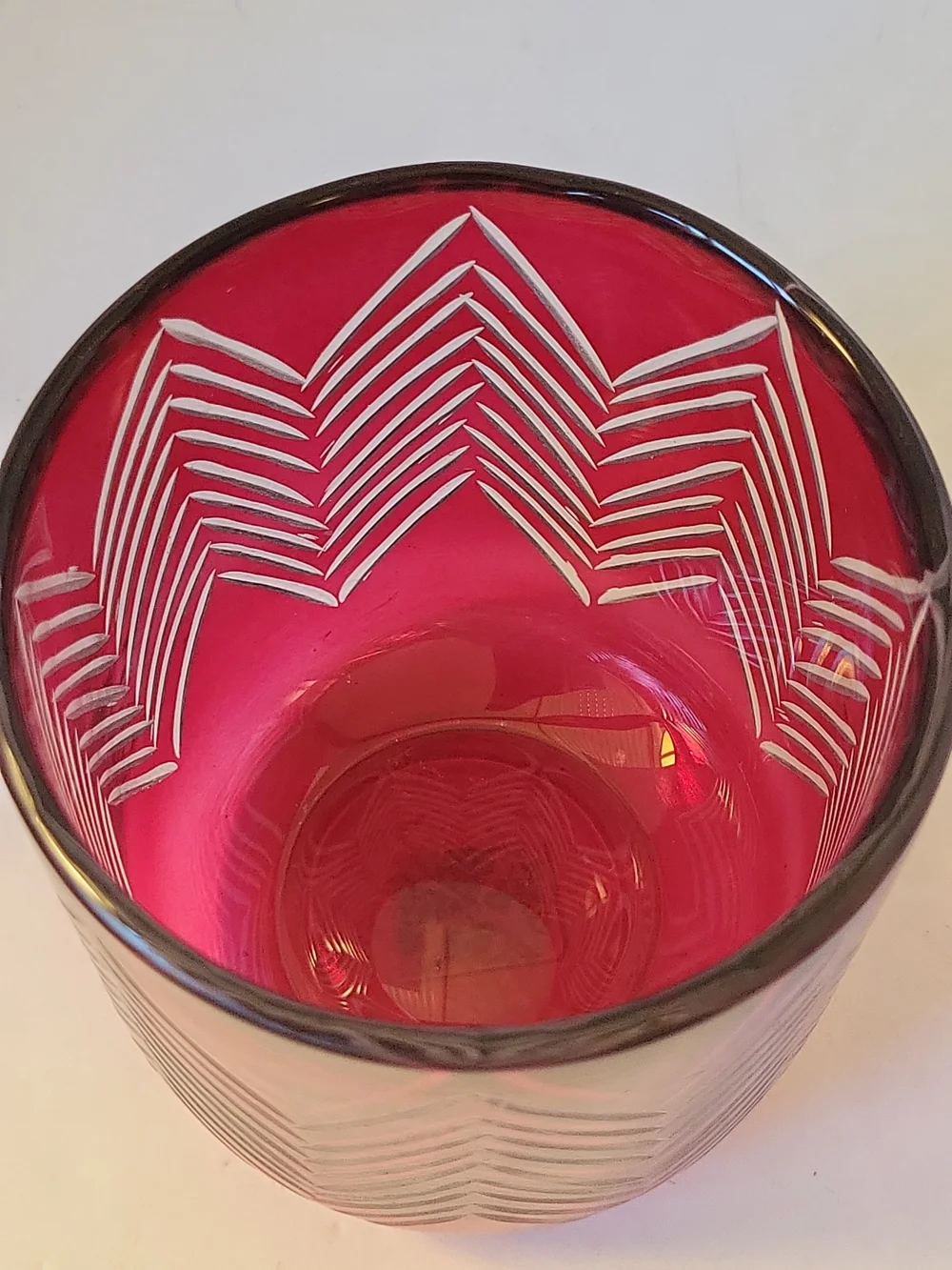 Crate&Barrel Red Etched Chevron Hurricane 4